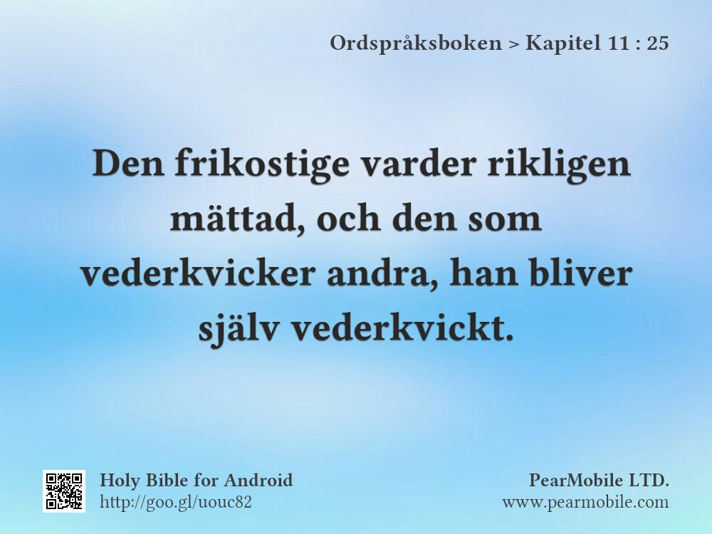 Ordspråksboken, Kapitel 11:25